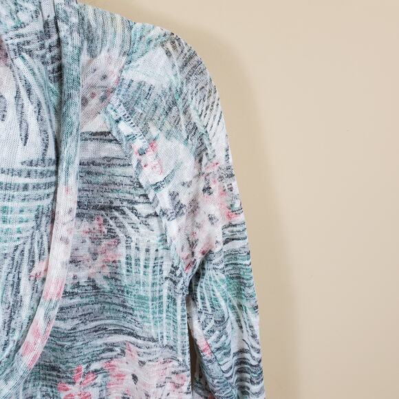 Kensie Tropical Print Cowl Neck Top Women's Size M - Picture 4 of 12
